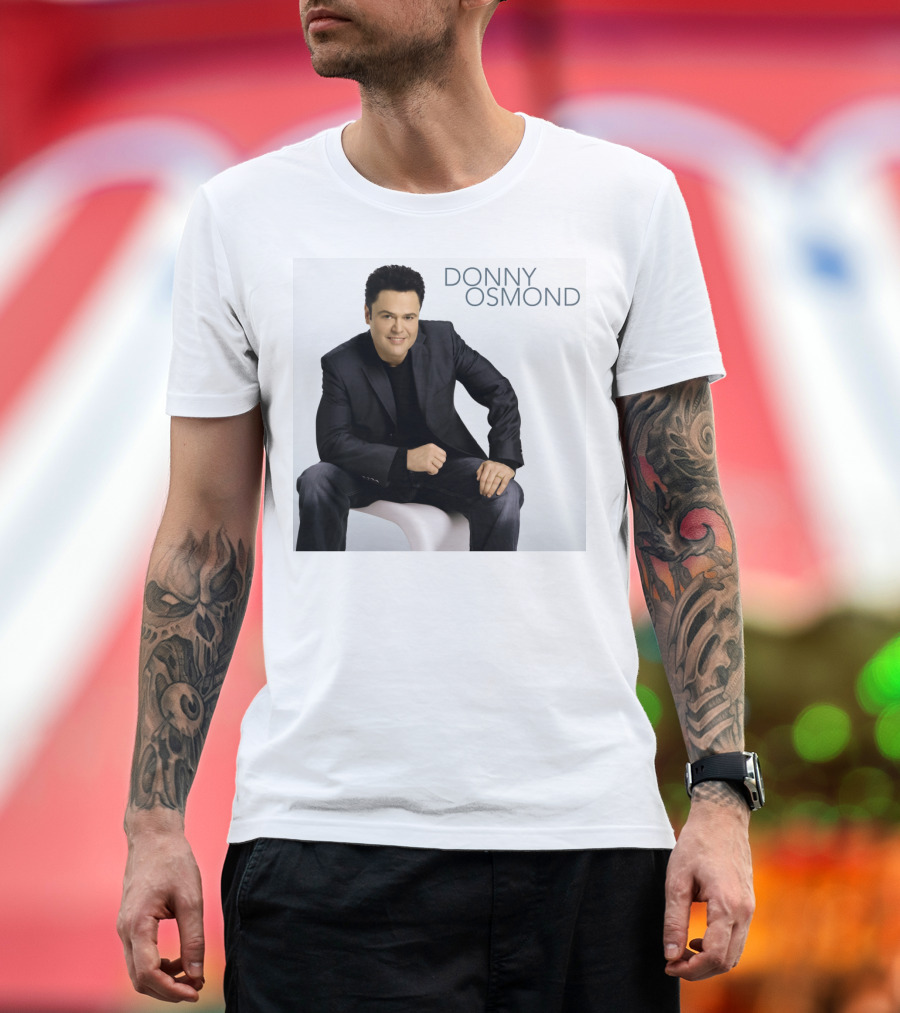 DONNY OSMOND Sitting in Black Suit T-Shirt