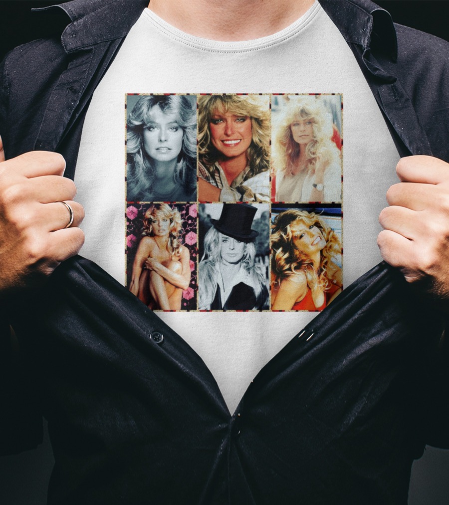 Farrah Fawcett Iconic Photo Collage T-Shirt