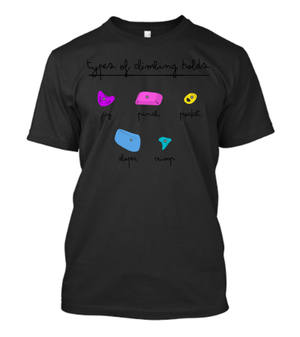 Types Of Climbing Holds: Jug Pinch Pocket Sloper Crimp T-Shirt