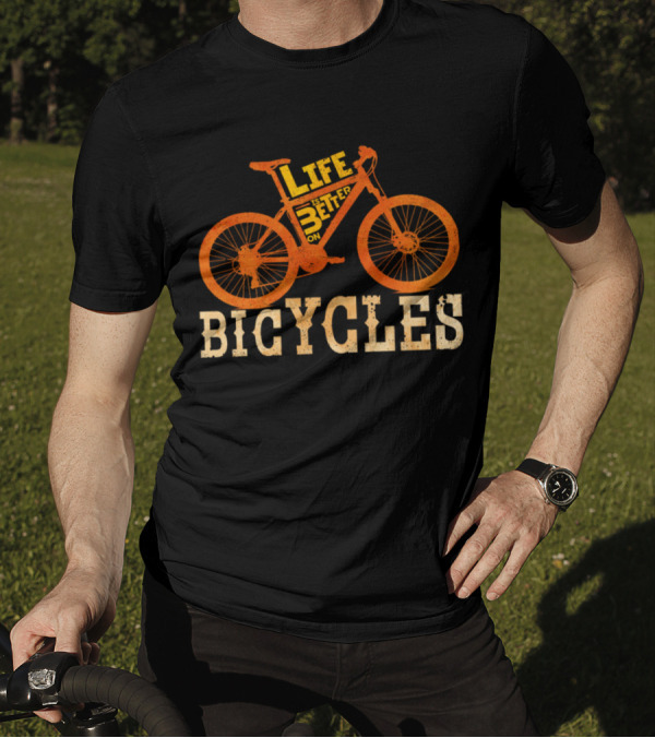Life Is Better On Bicycles Vintage Cycling T-Shirt