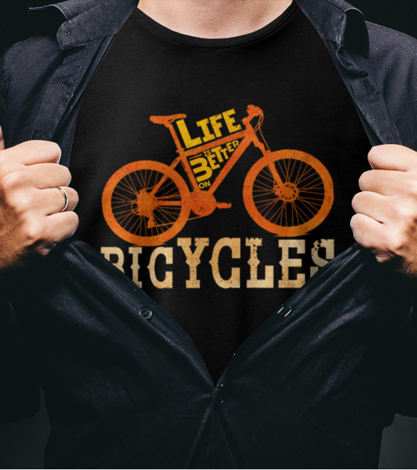 Life Is Better On Bicycles Vintage Cycling T-Shirt