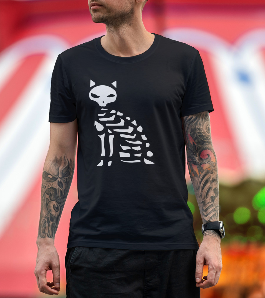 Skeleton and Bones of a Cat Iconic T-Shirt