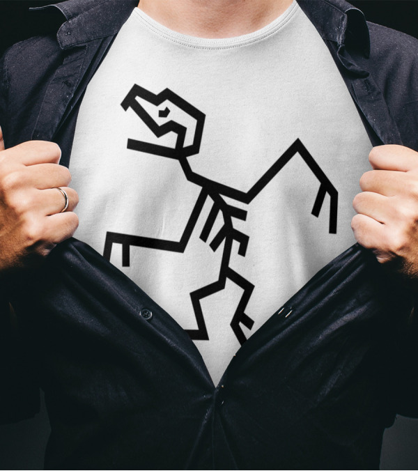 Pterodactyl Fossil Skeleton Flying Dinosaur Outline T-Shirt