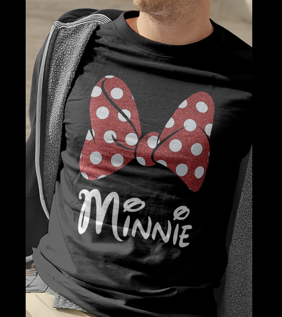 Disney Minnie Mouse Glitter Bow Red Polka Dot Minnie T-Shirt