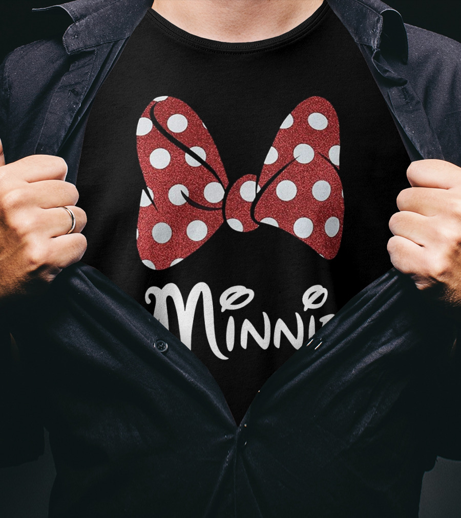 Disney Minnie Mouse Glitter Bow Red Polka Dot Minnie T-Shirt