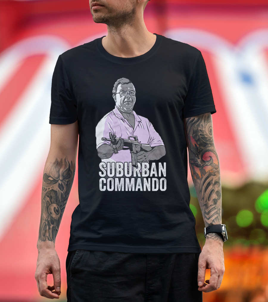 Suburban Commando Styled Humor with Retro Action Pose T-Shirt