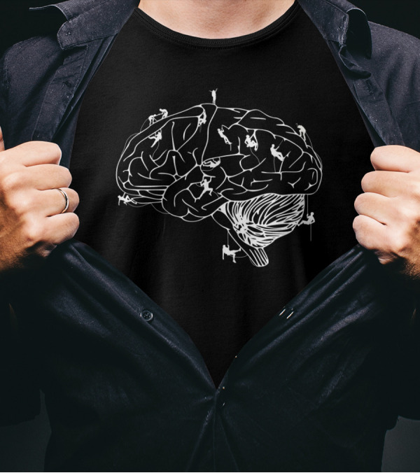 Climbing Enthusiasts Scaling Brain Pathways With An Adventurous Mindset T-Shirt