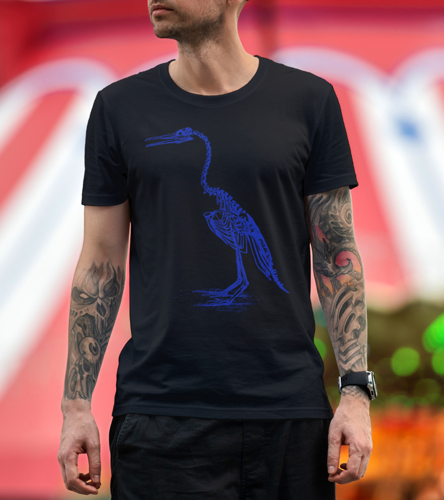 Skeleton of Extinct Toothed Bird Species with Fossil Detailing T-Shirt
