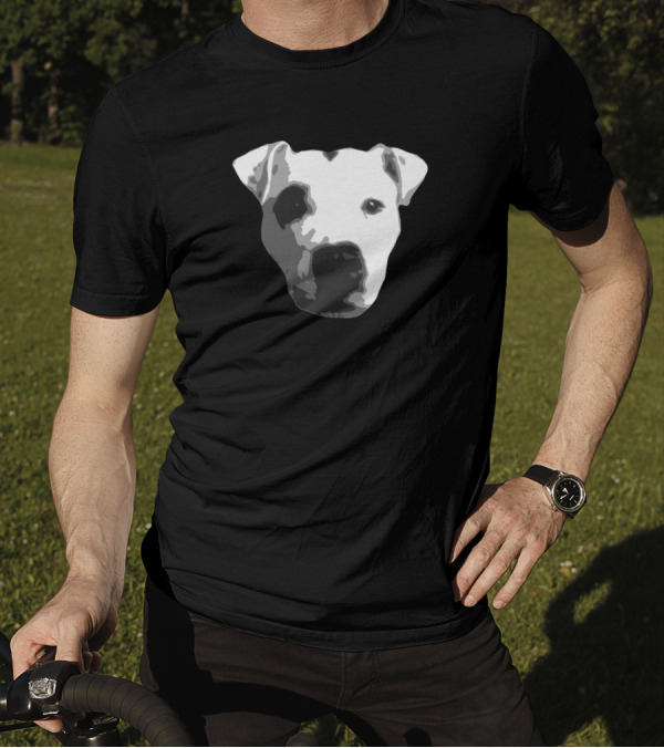 Black And White Dog Illustration Dru From PaulTalks T-Shirt