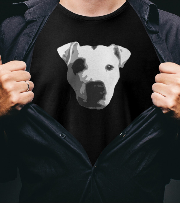 Black And White Dog Illustration Dru From PaulTalks T-Shirt