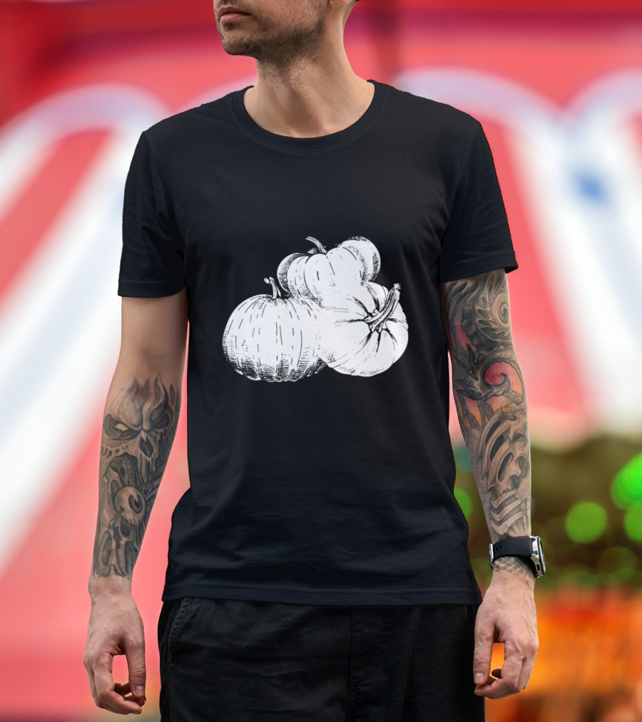 The Three Pumpkins Vintage Drawing T-Shirt