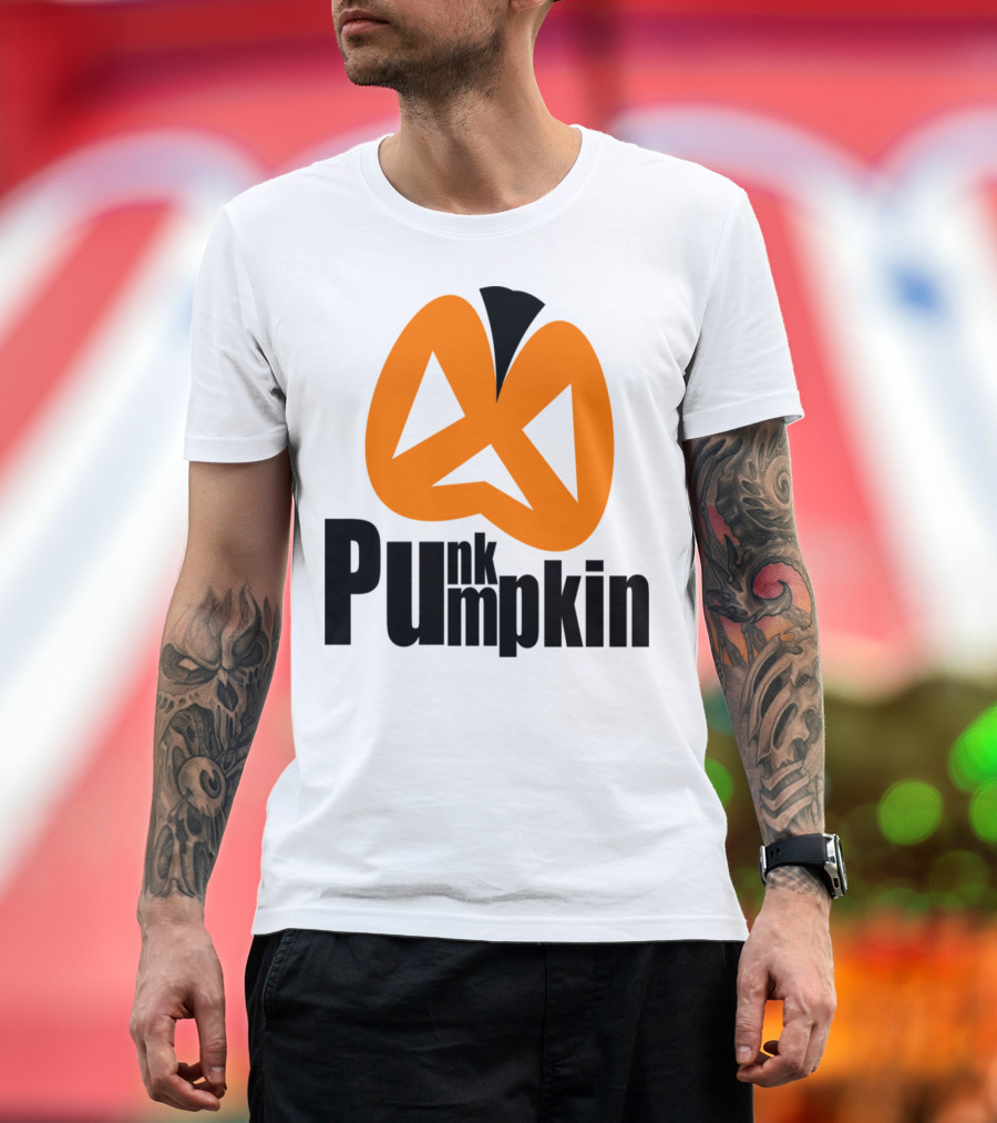 Punk Pumpkin Halloween Triangle Eyes Orange T-Shirt