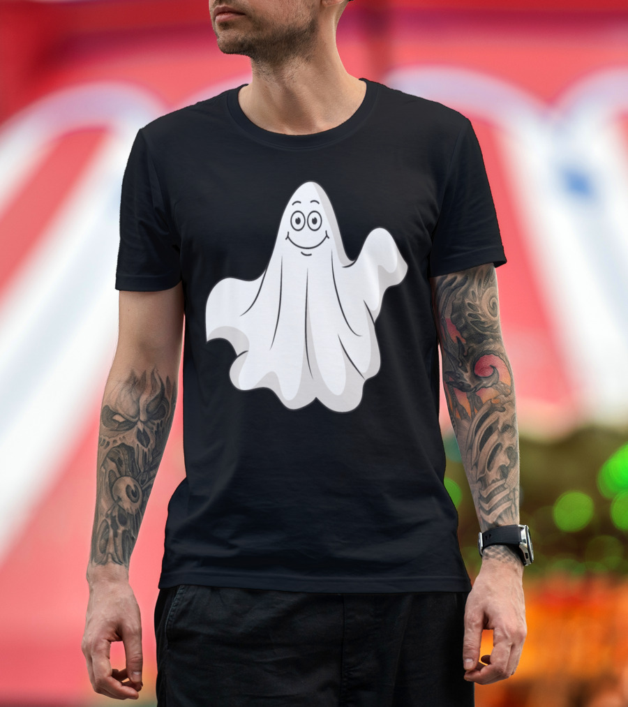 Happy Halloween Smiling Ghost Classic Creepy Character T-Shirt