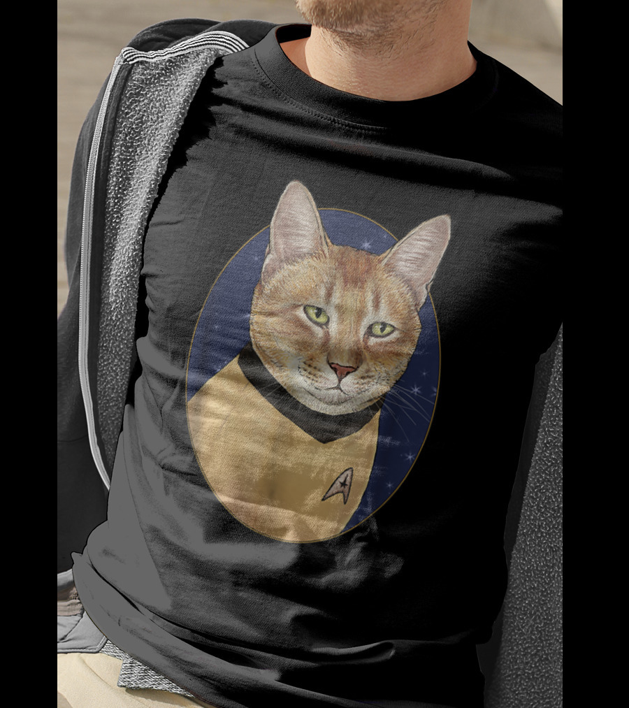 Cat Captain Kirk Starfleet Uniform Star Trek T-Shirt