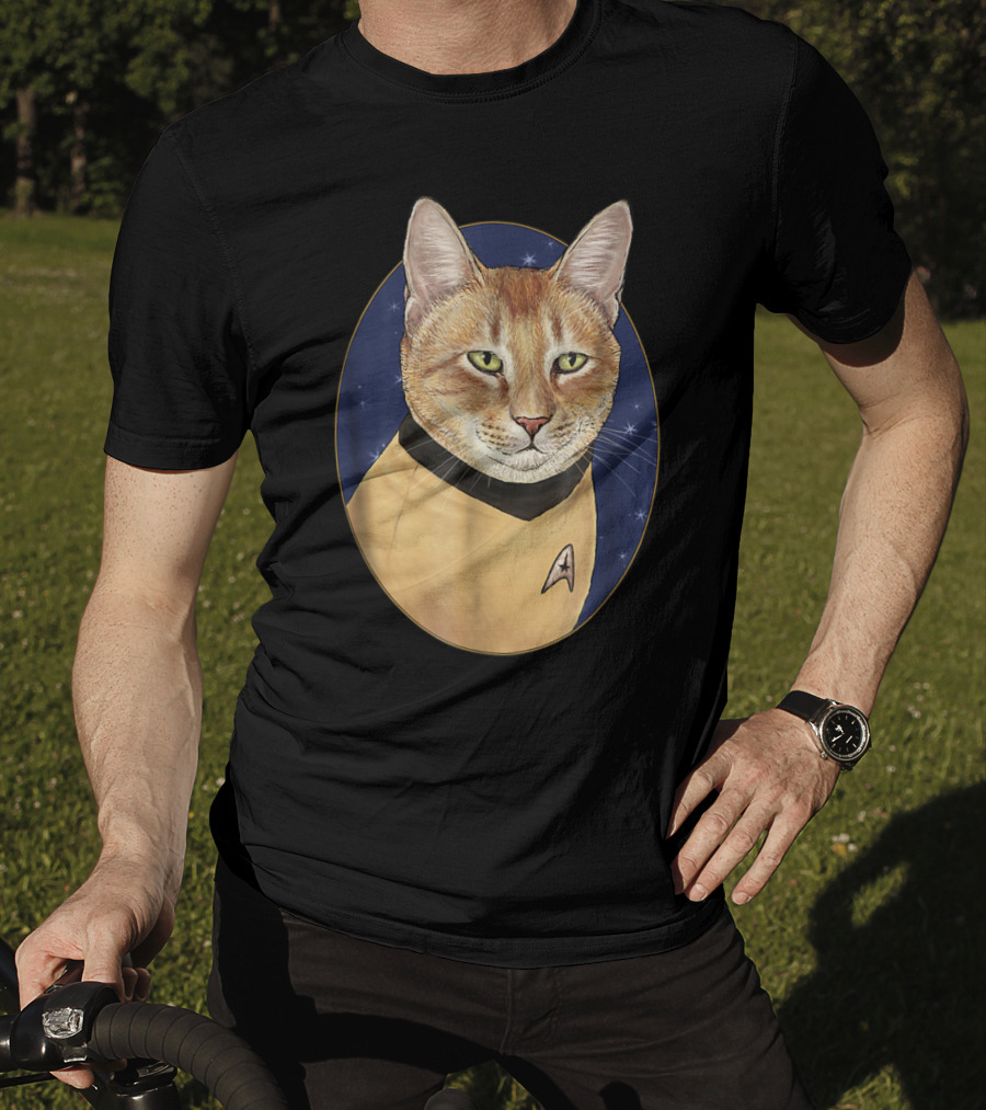 Cat Captain Kirk Starfleet Uniform Star Trek T-Shirt