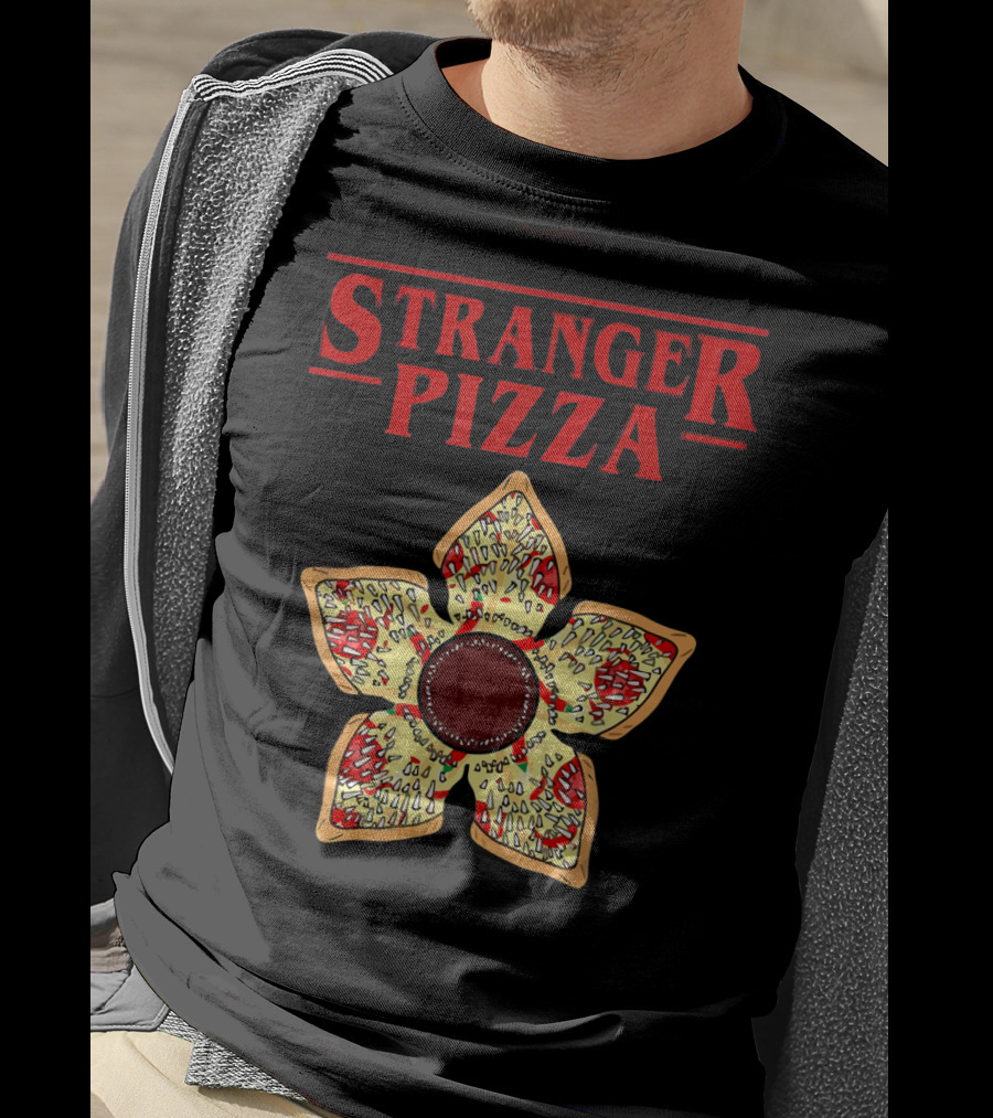 Stranger Pizza Funny Parody Upside Down Monster Slice T-Shirt