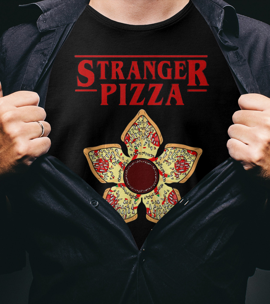 Stranger Pizza Funny Parody Upside Down Monster Slice T-Shirt