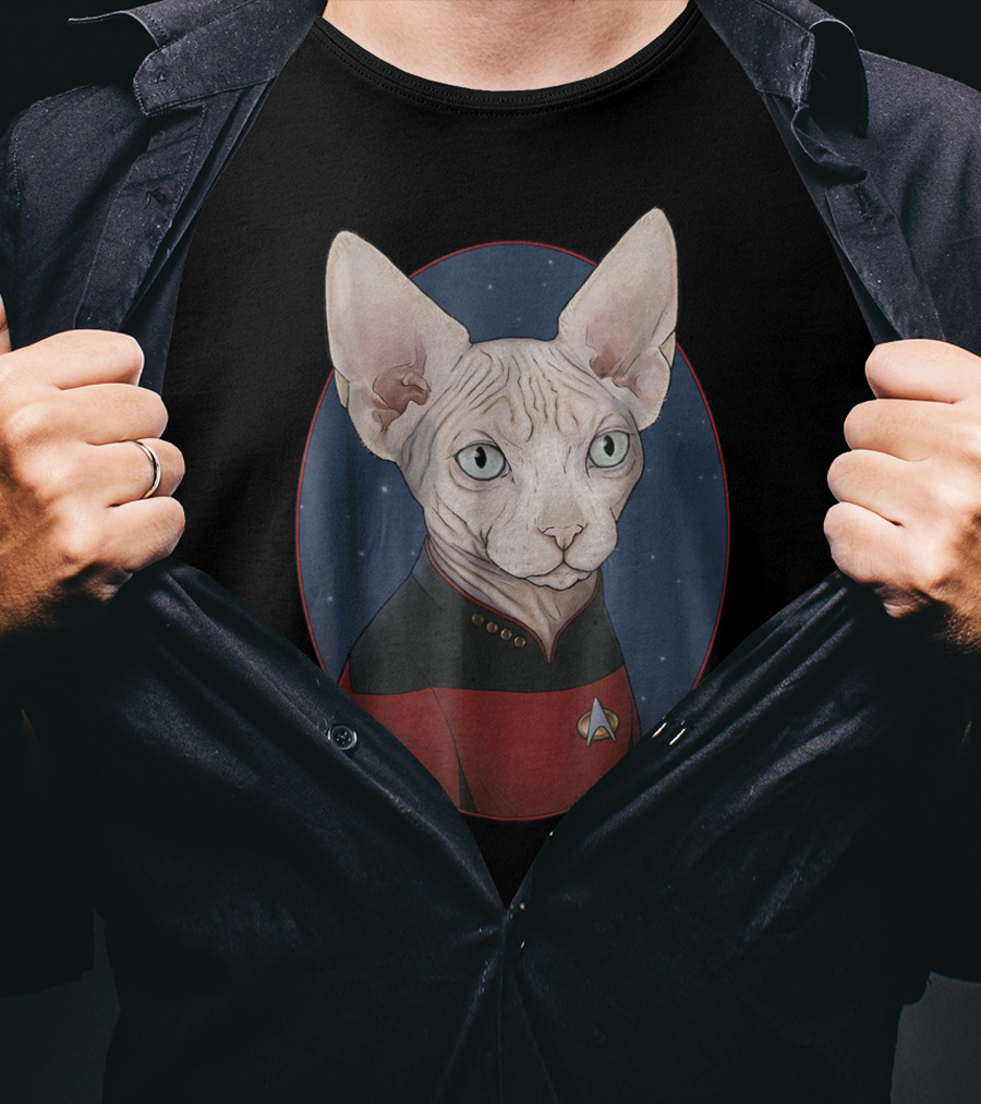 Sphinx Cat Starfleet Uniform Captain T-Shirt