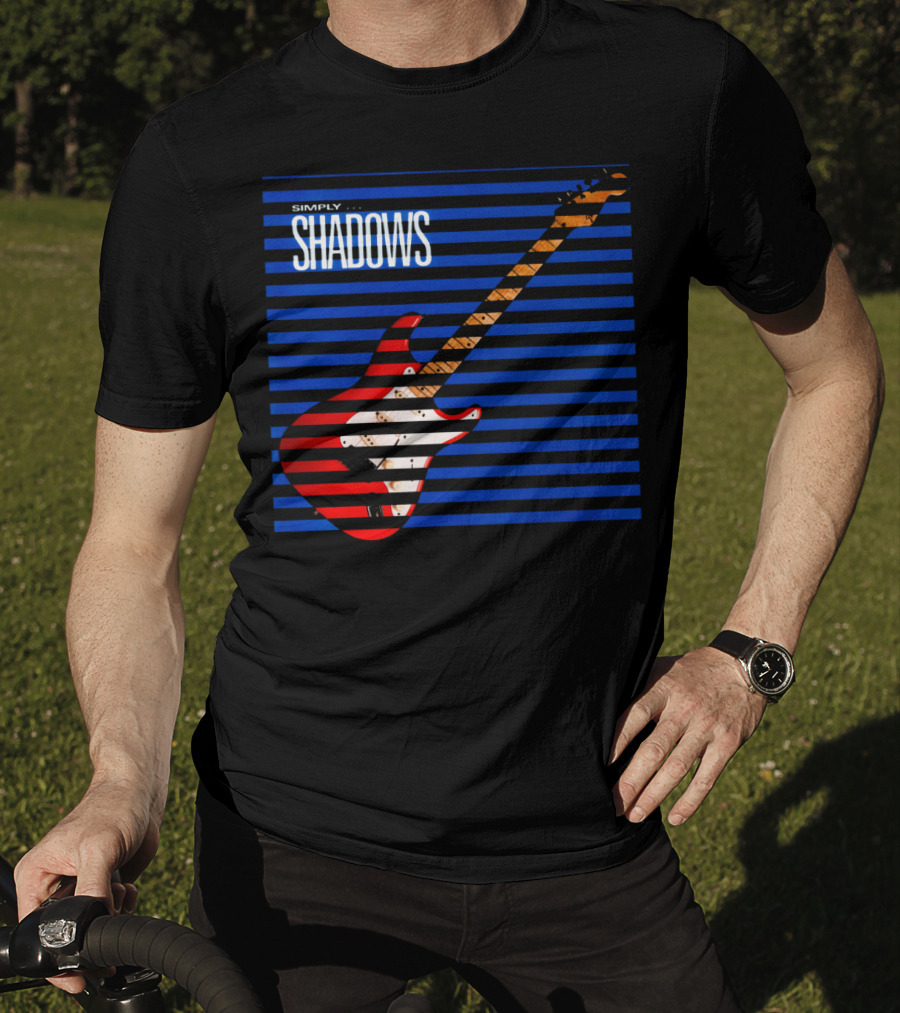Simply Shadows Electric Guitar With Stripes T-Shirt