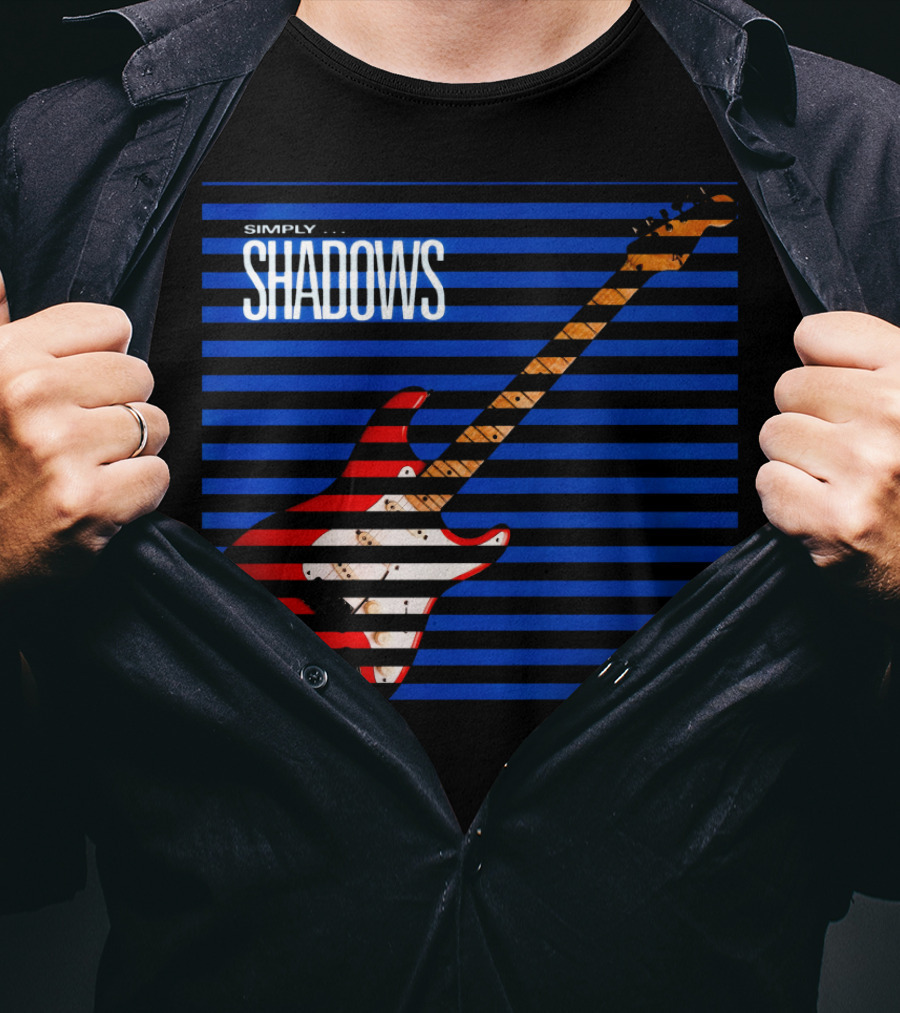 Simply Shadows Electric Guitar With Stripes T-Shirt
