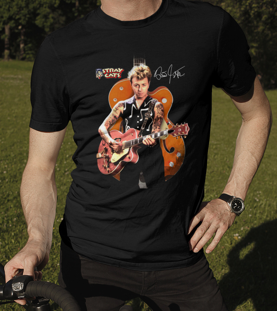 Stray Cats Rockabilly Brian Setzer Guitar T-Shirt