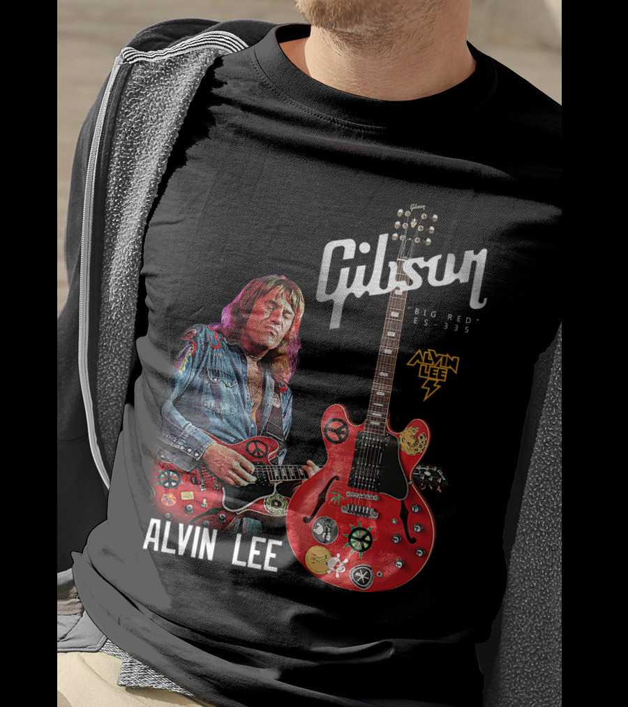 Gibson Big Red ES-335 Alvin Lee Guitar Iconic Rock Legend T-Shirt