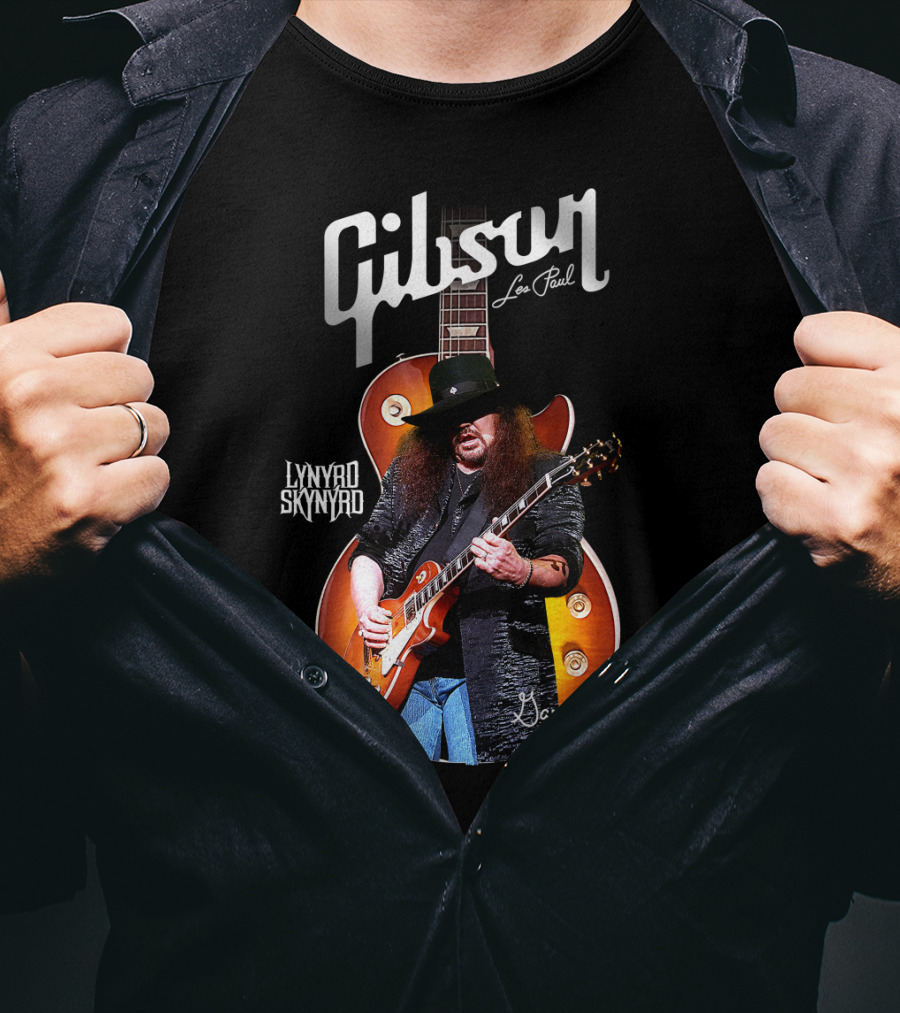 Gibson Les Paul Lynyrd Skynyrd Gary Rossington T-Shirt