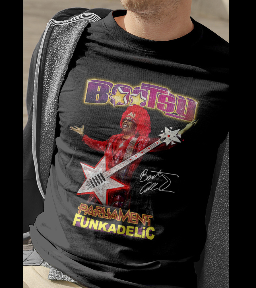 Bootsy Collins Parliament Funkadelic Star Bass Guitar Signature T-Shirt