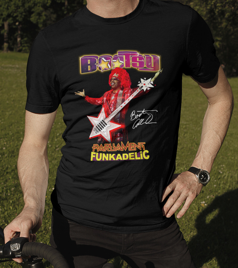 Bootsy Collins Parliament Funkadelic Star Bass Guitar Signature T-Shirt