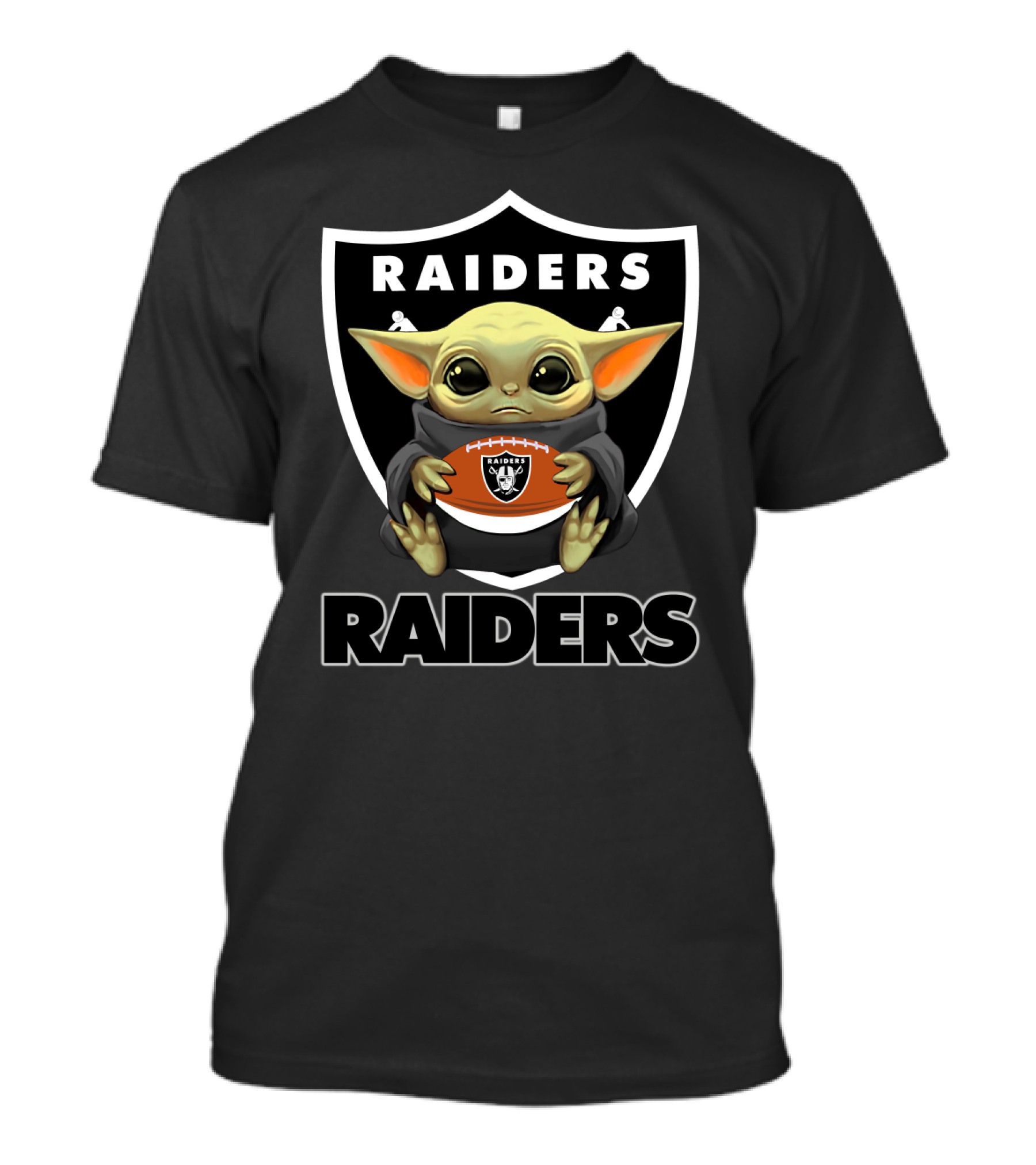Raiders Yoda Holding Football Fan T-Shirt
