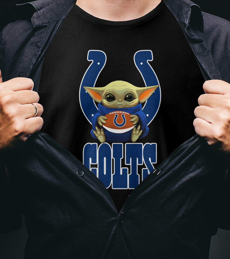 Colts Fan Baby Alien Holding Football T-Shirt