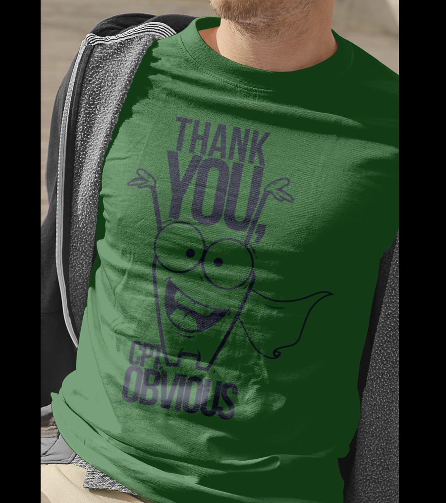 Thank You Cpt Obvious Superhero Cartoon T-Shirt