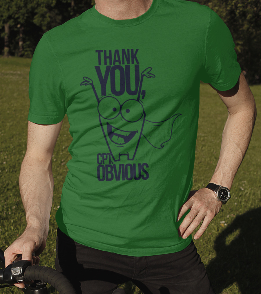 Thank You Cpt Obvious Superhero Cartoon T-Shirt