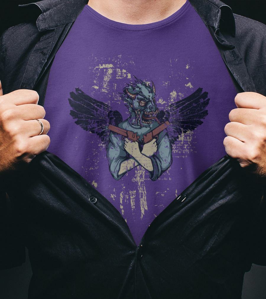 THE CHIM Winged Creature With Shielded Arms T-Shirt
