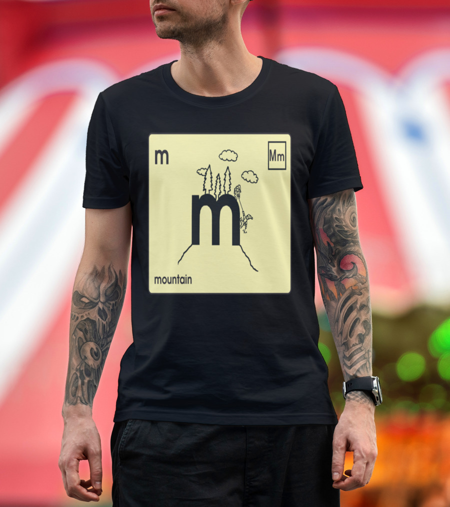 SenseAble Mountain Mm Letter M Nature Trees Clouds T-Shirt