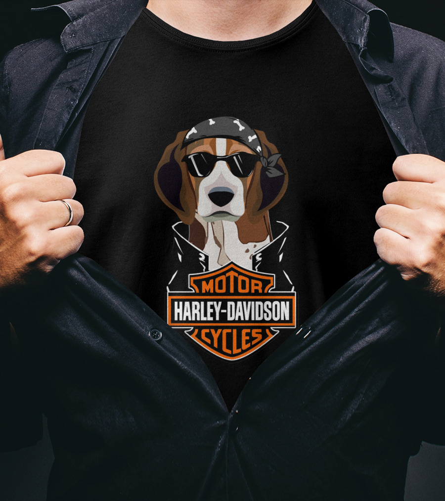 Harley Davidson Beagle Motorcycle Cycles T-Shirt