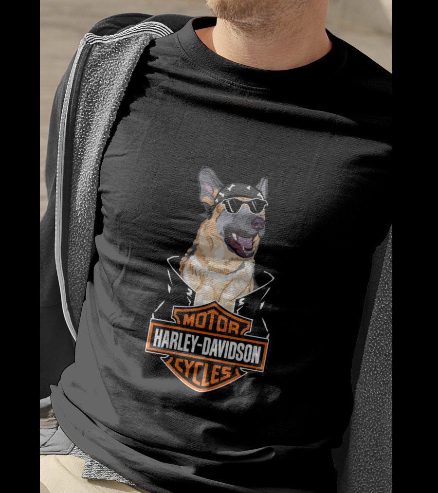 Harley Davidson German Shepherd Motorcycles T-Shirt