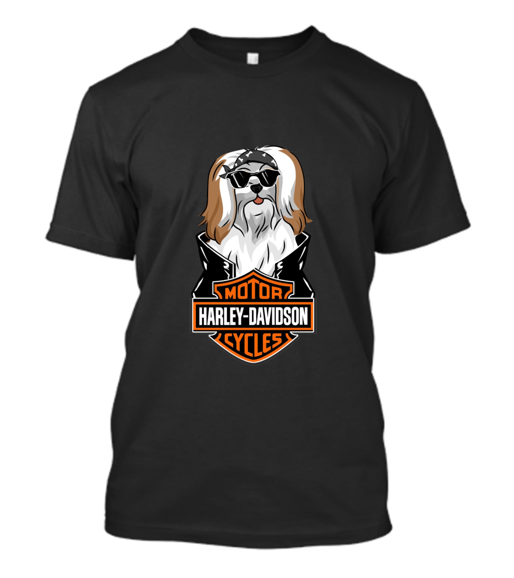 Lhasa Apsos Harley Davidson Motorcycles T-Shirt