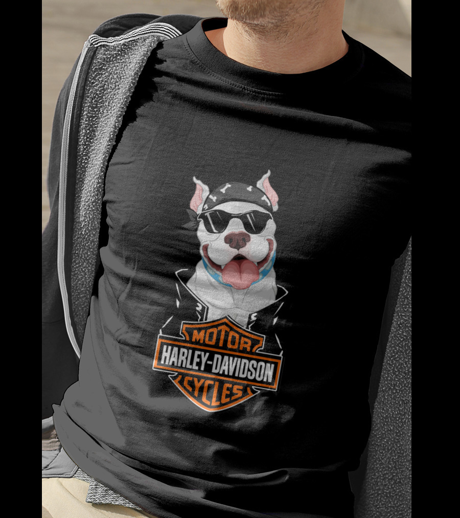 Harley Davidson Motor Cycles Pitbull Motorcycle T-Shirt