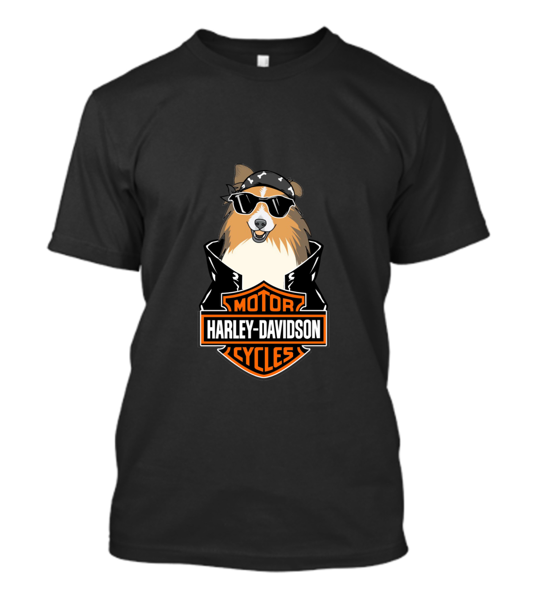 Harley Davidson Motor Cycles Shelties Motorcycle T-Shirt