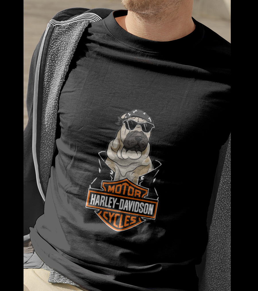 Harley Davidson Motor Cycles Shar Peis Motorcycle T-Shirt
