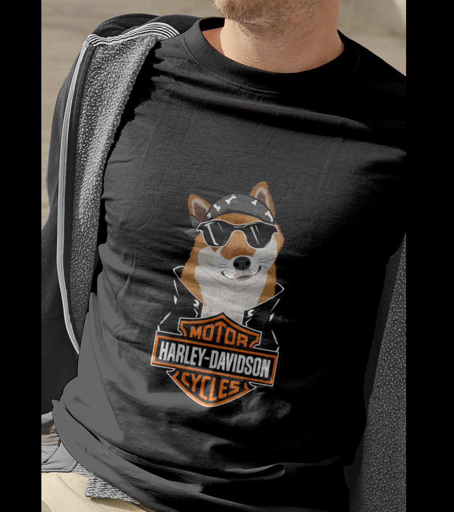Harley Davidson Shiba Inu Motorcycles T-Shirt