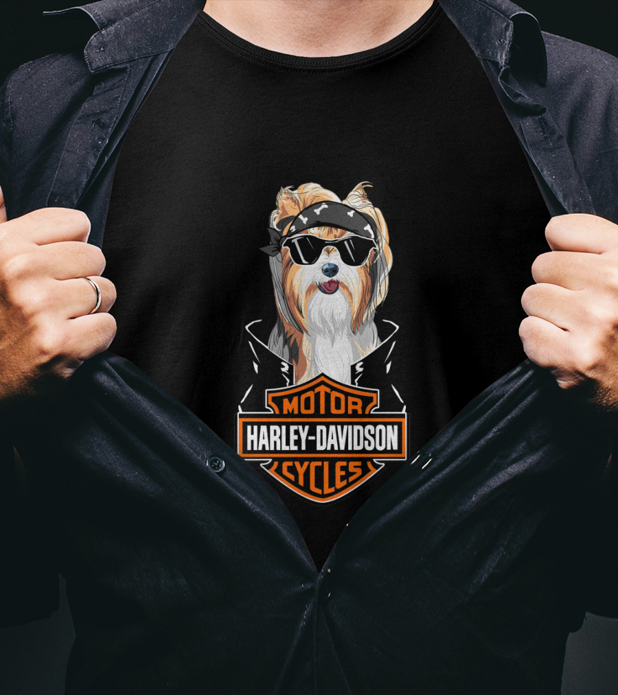 Harley Davidson Yorkshire Terrier Motorcycle Motocycles T-Shirt