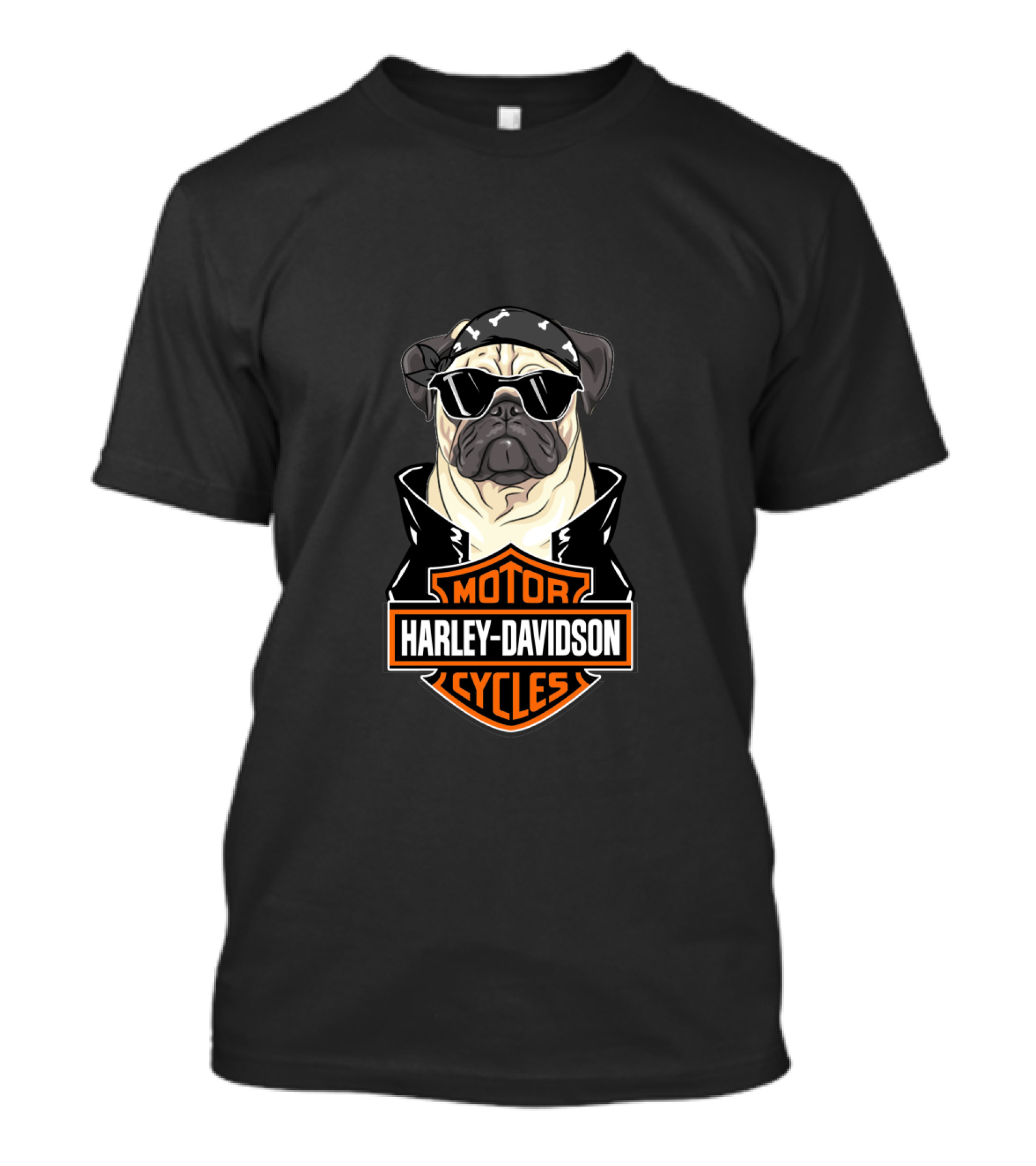 Harley Davidson Pug Motorcycles T-Shirt