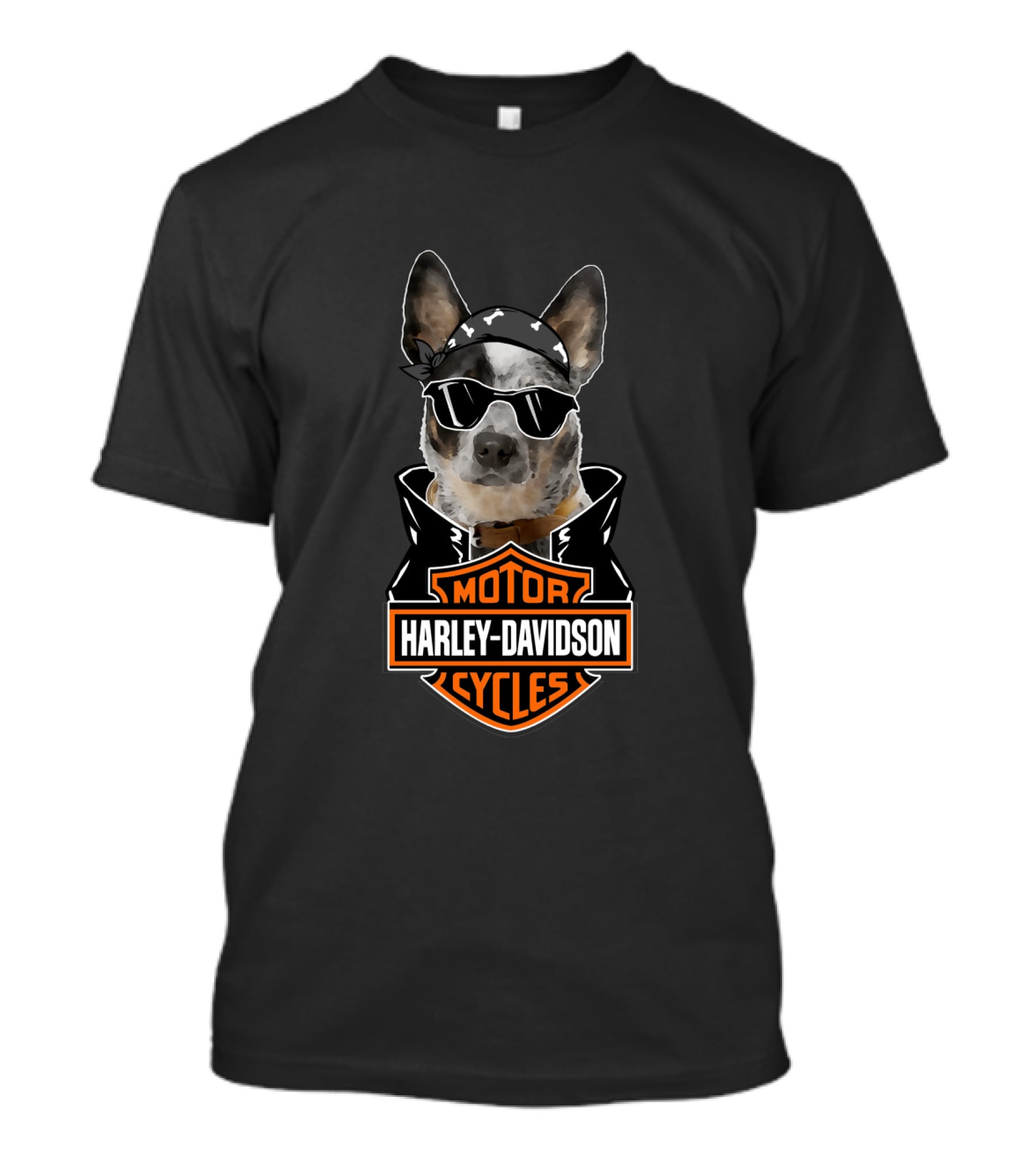 Harley Davidson Motorcycles Australian Cattle Dog Biker T-Shirt