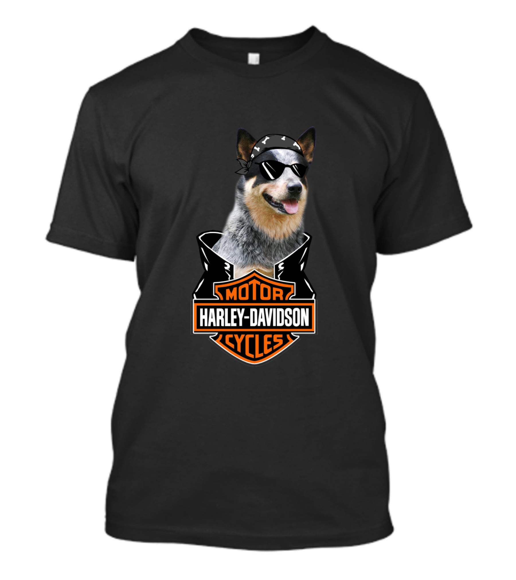 Harley Davidson Blue Heelers Biker Dog T-Shirt