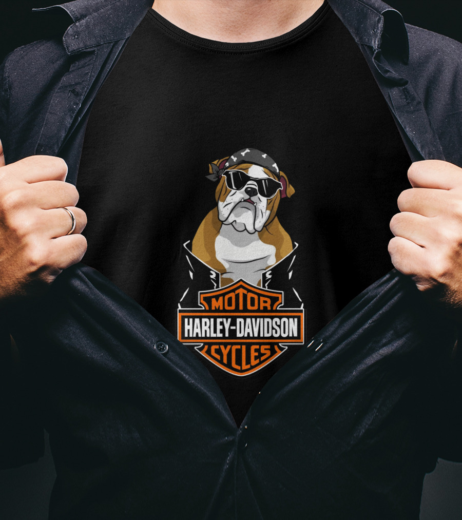 Harley Davidson Bulldog Biker Motorcycles T-Shirt