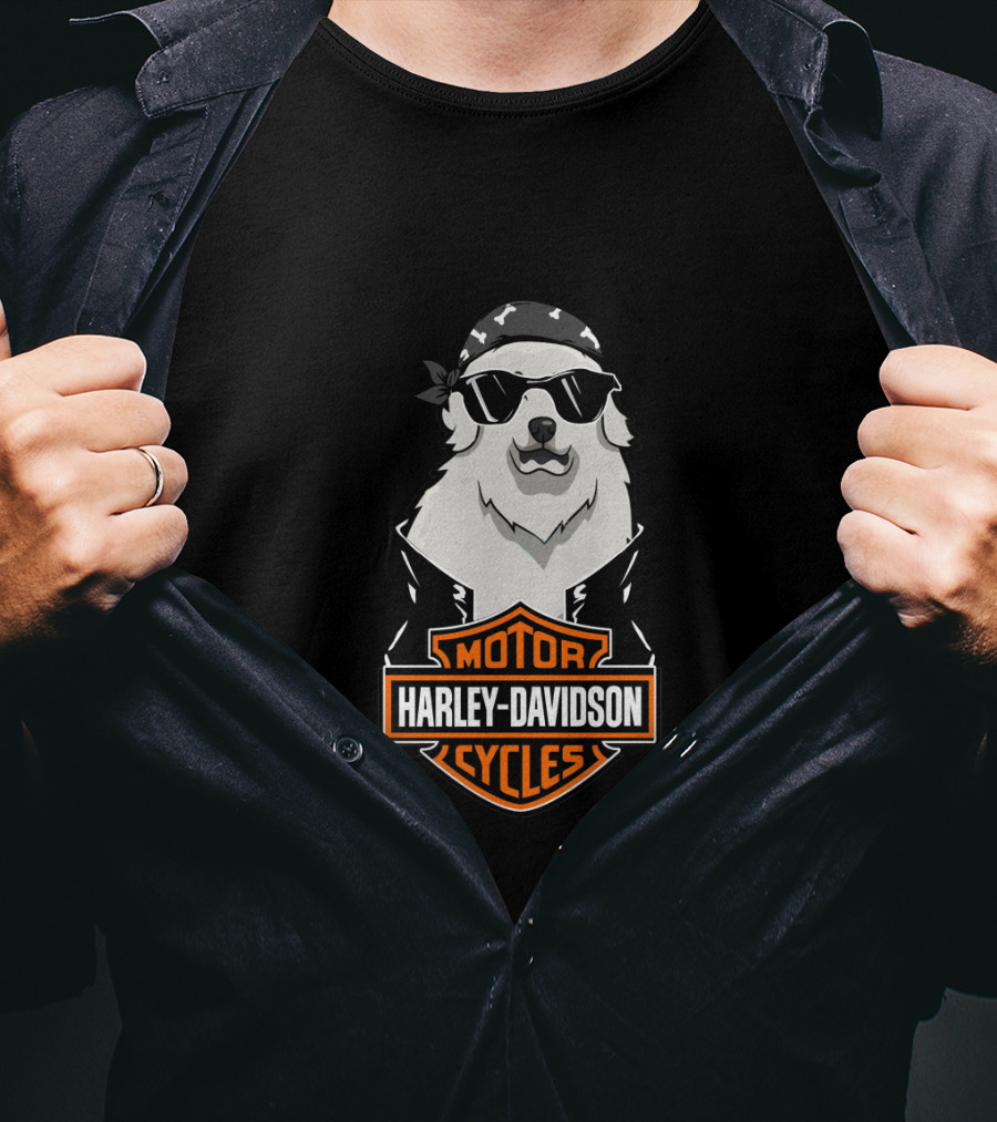 Harley Davidson Great Pyrenees Biker T-Shirt