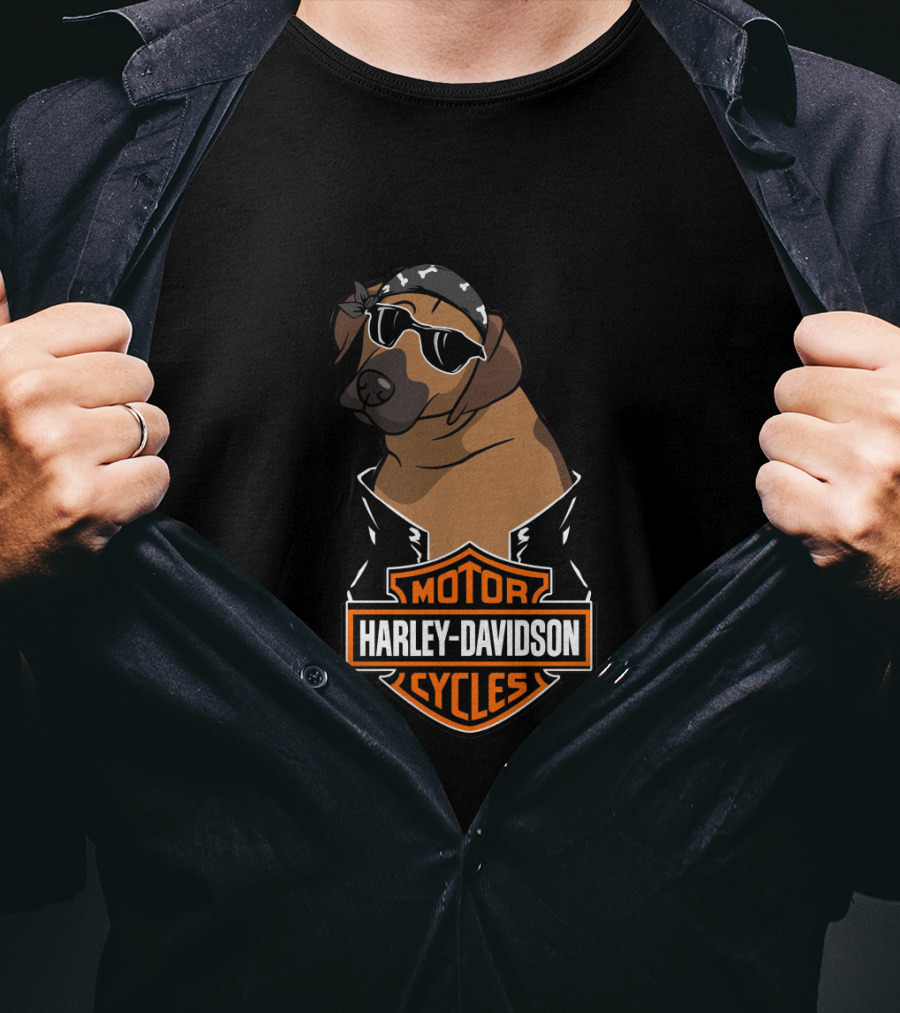 Harley Davidson Motor Cycles Rhodesian Ridgeback Biker T-Shirt