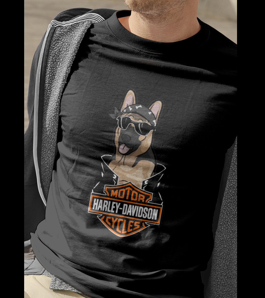 Harley Davidson German Shepherds Biker T-Shirt